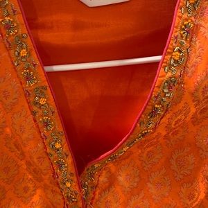 biba kurta, kurti - orange banarasi